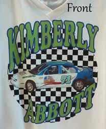 Abbott Racing T-Shirt (Front) made with sublimation printing